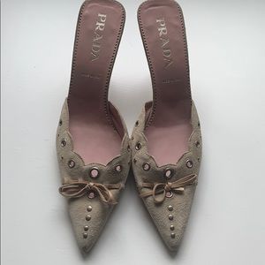 Prada Suede Mule with kitten heel - size 39